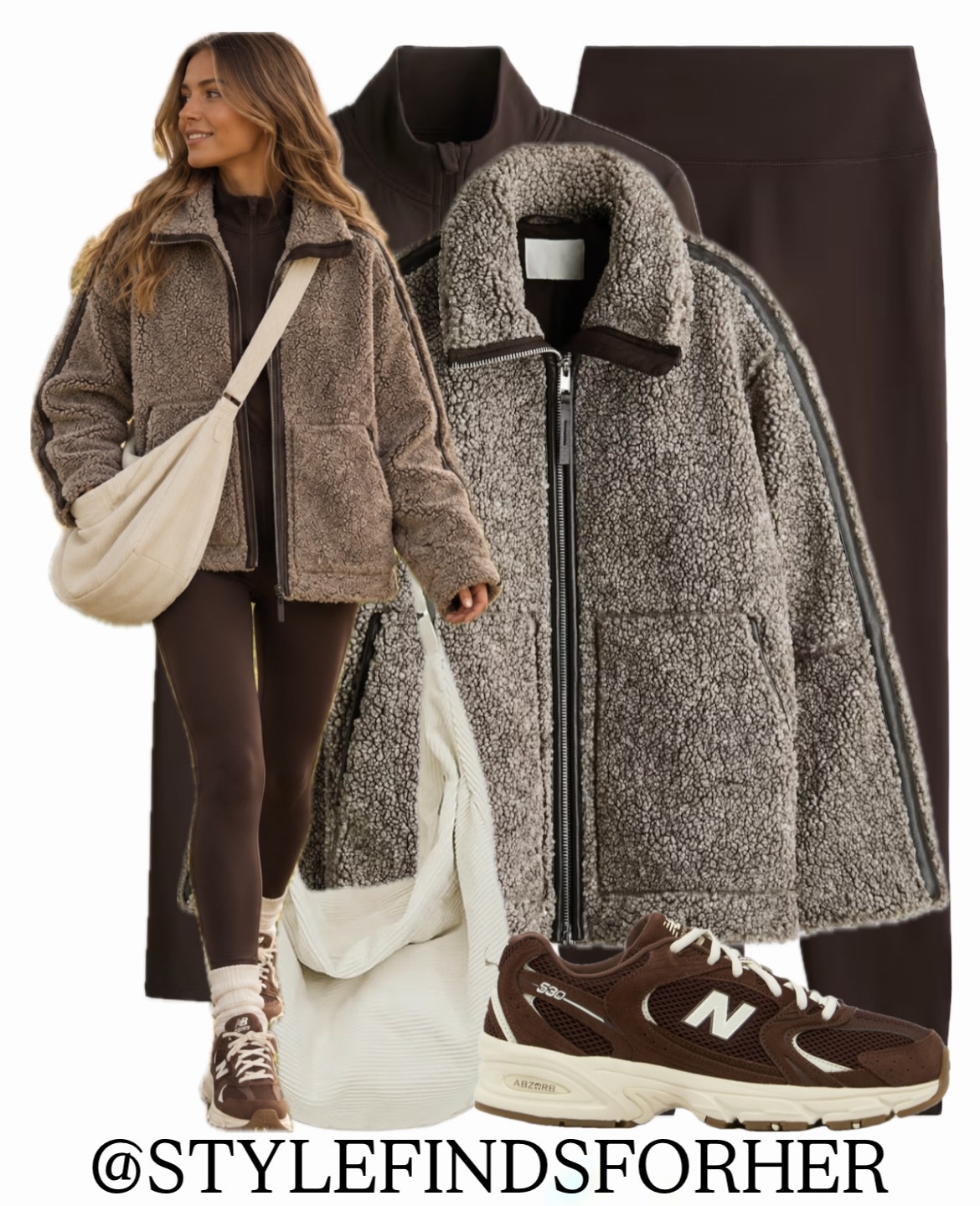 Tonal Brown Layers: A Textured Jacket over a Simple Sporty Base